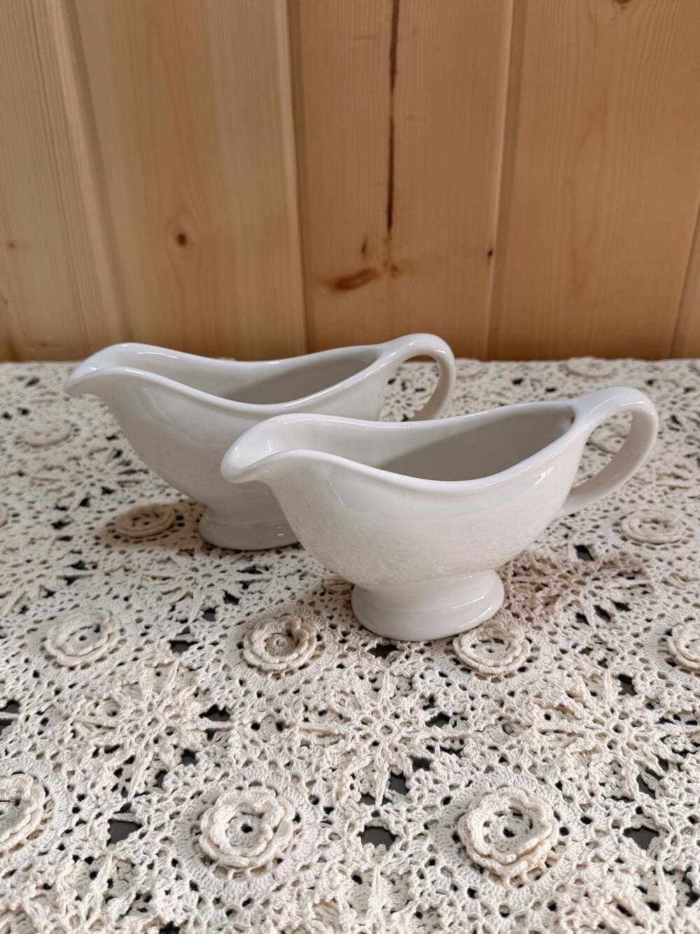 Vintage European White PorcelainGravy Boats Set of 2